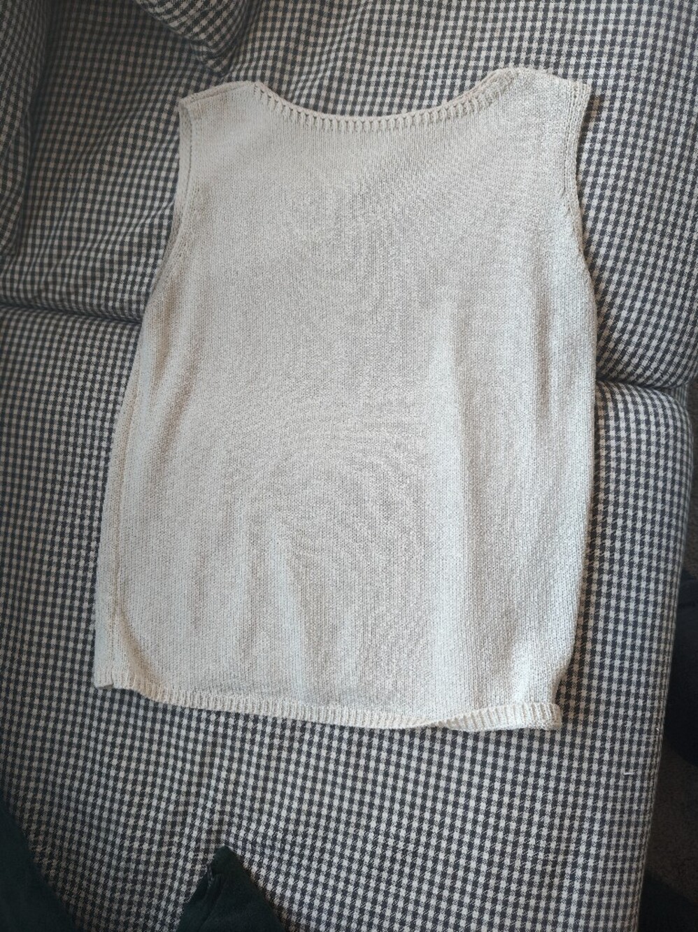 Women’s Cream Crewneck Knit Tank Top